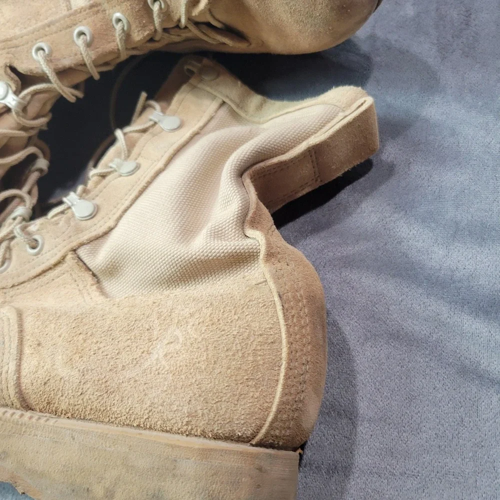 Belleville Mens‎ Tan Suede Canvas Combat Boots Vibram Sole Size 10R